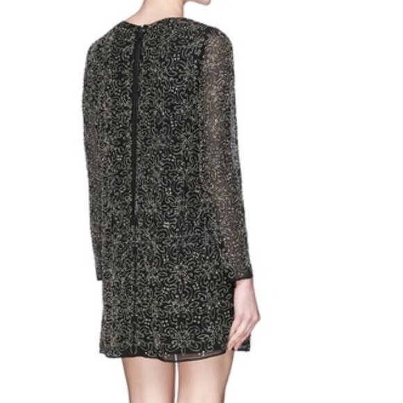 Alice + Olivia Marcia Long Sleeve Beaded Sheath Dress Like New - Picture 5 of 7